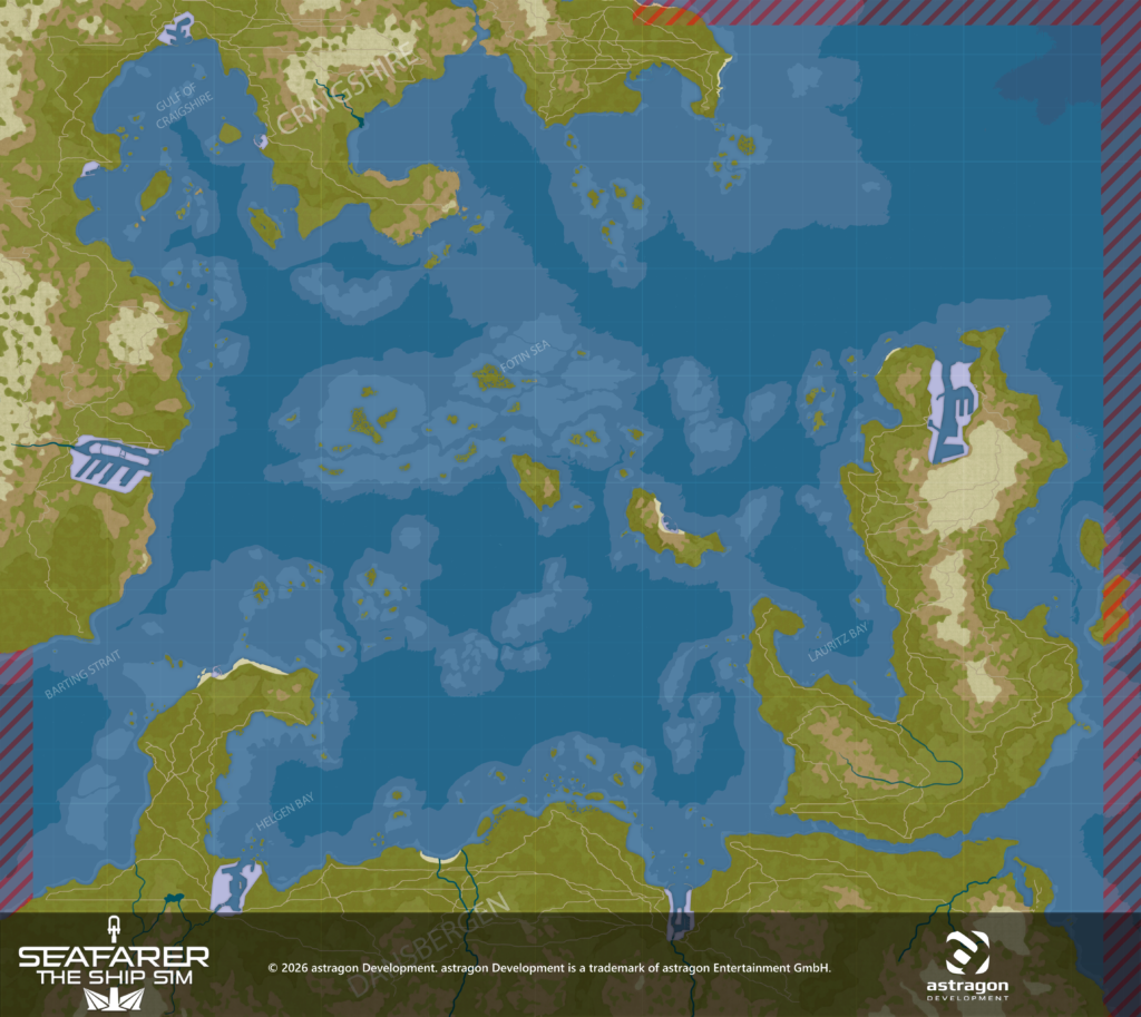 Seafarer: The ship sim navigation world map Fjalgard
